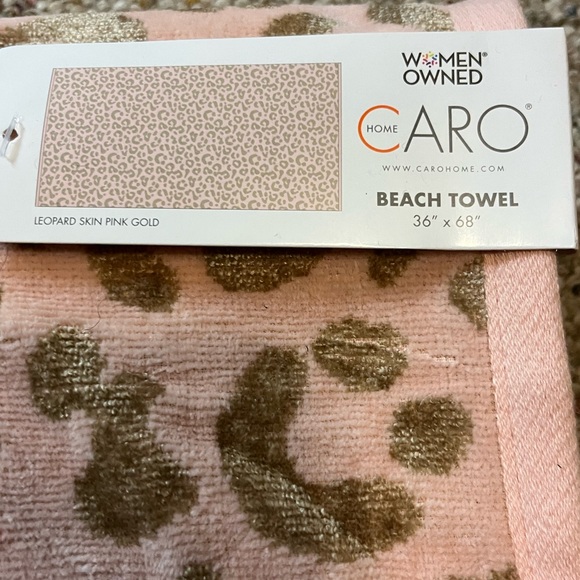 🆕 Caro Home Leopard Pink Gold Oversized Beach Towel - Picture 4 of 11